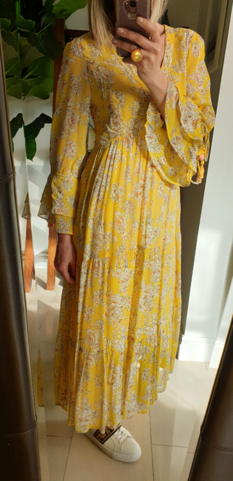 yellow boho maxi dress
