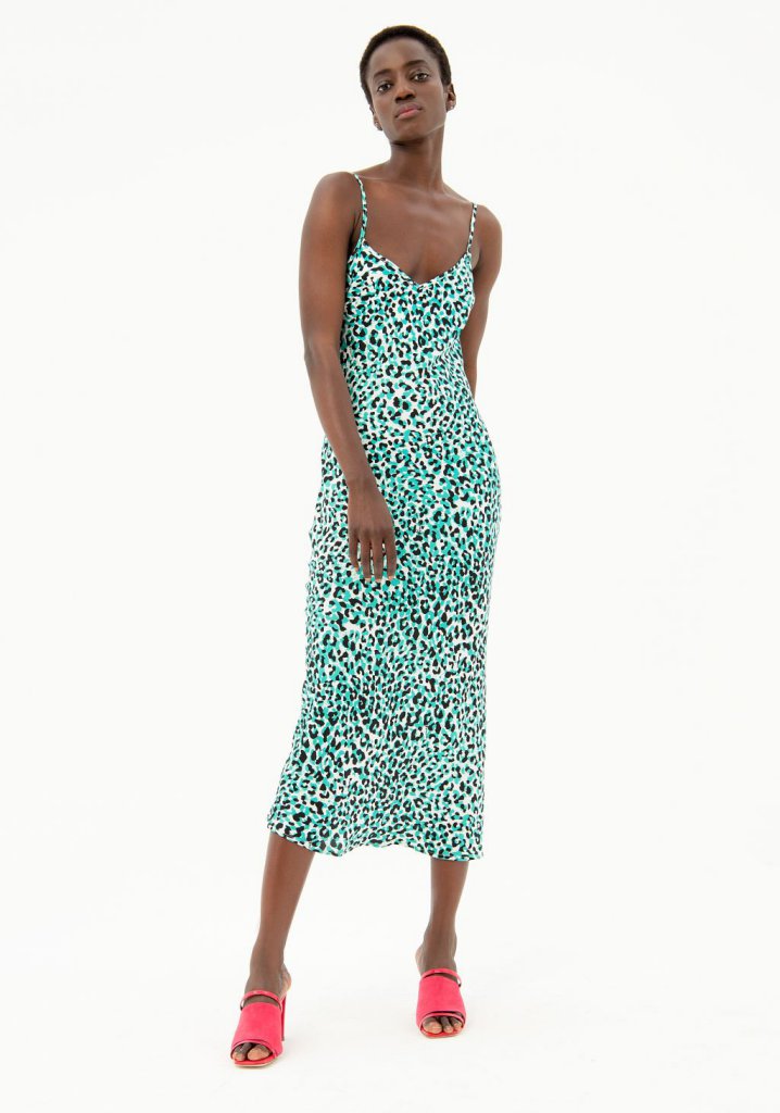 aqua leopard dress