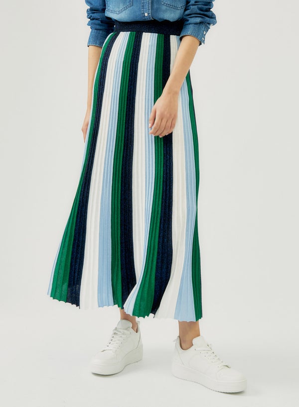 Green and blue striped maxi skirt hotsell