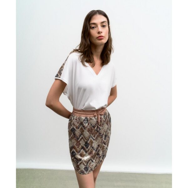 Aztec Sequin Mini Skirt Si Jolie