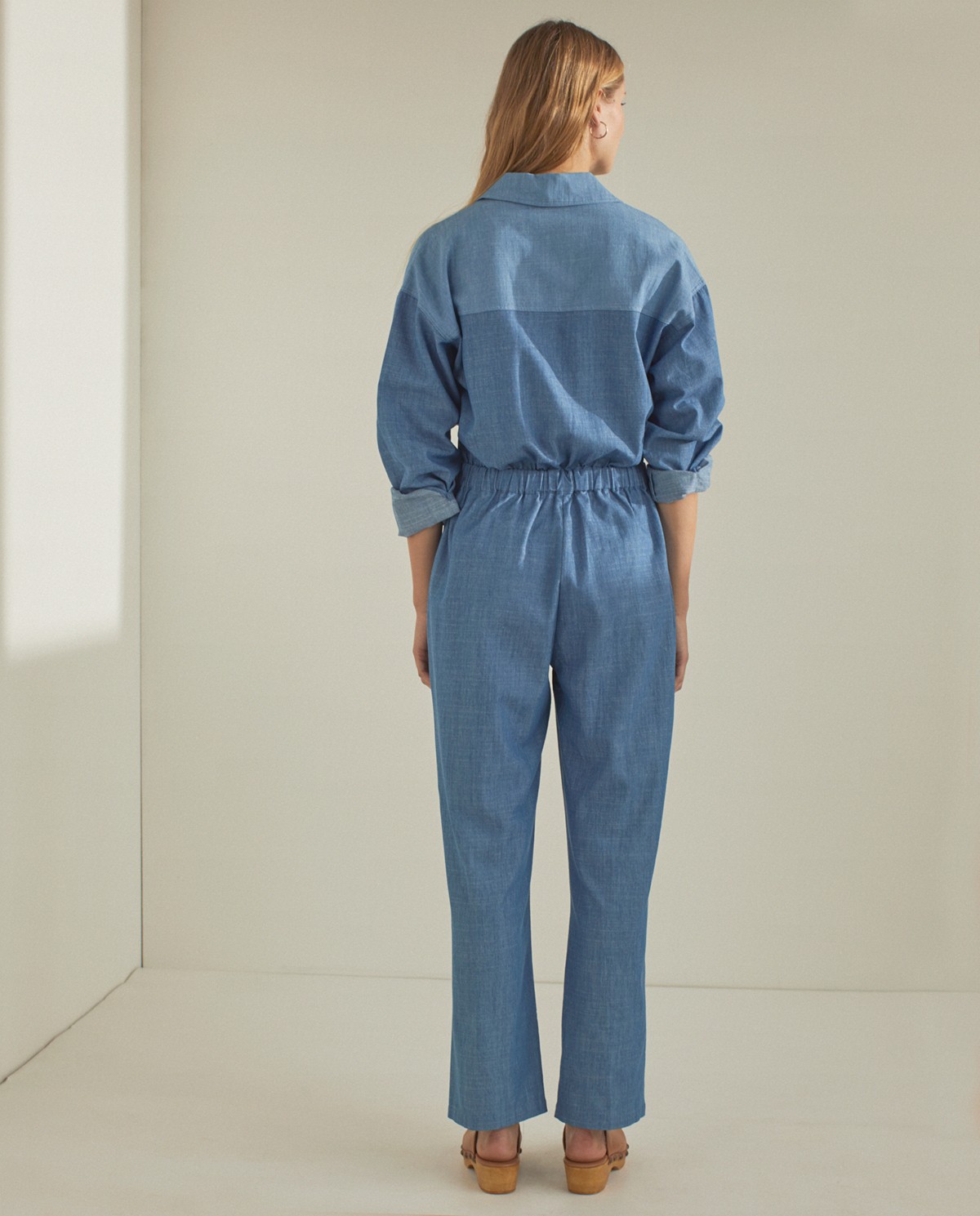 Blue Two-Tone Denim Boilersuit - Si Jolie