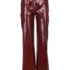 Burgundy Vinyl High-Waisted Trousers - Image 4
