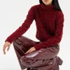 Burgundy Vinyl High-Waisted Trousers - Image 3