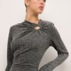Grey Metallic Lurex Dress - Image 2