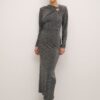 Grey Metallic Lurex Dress