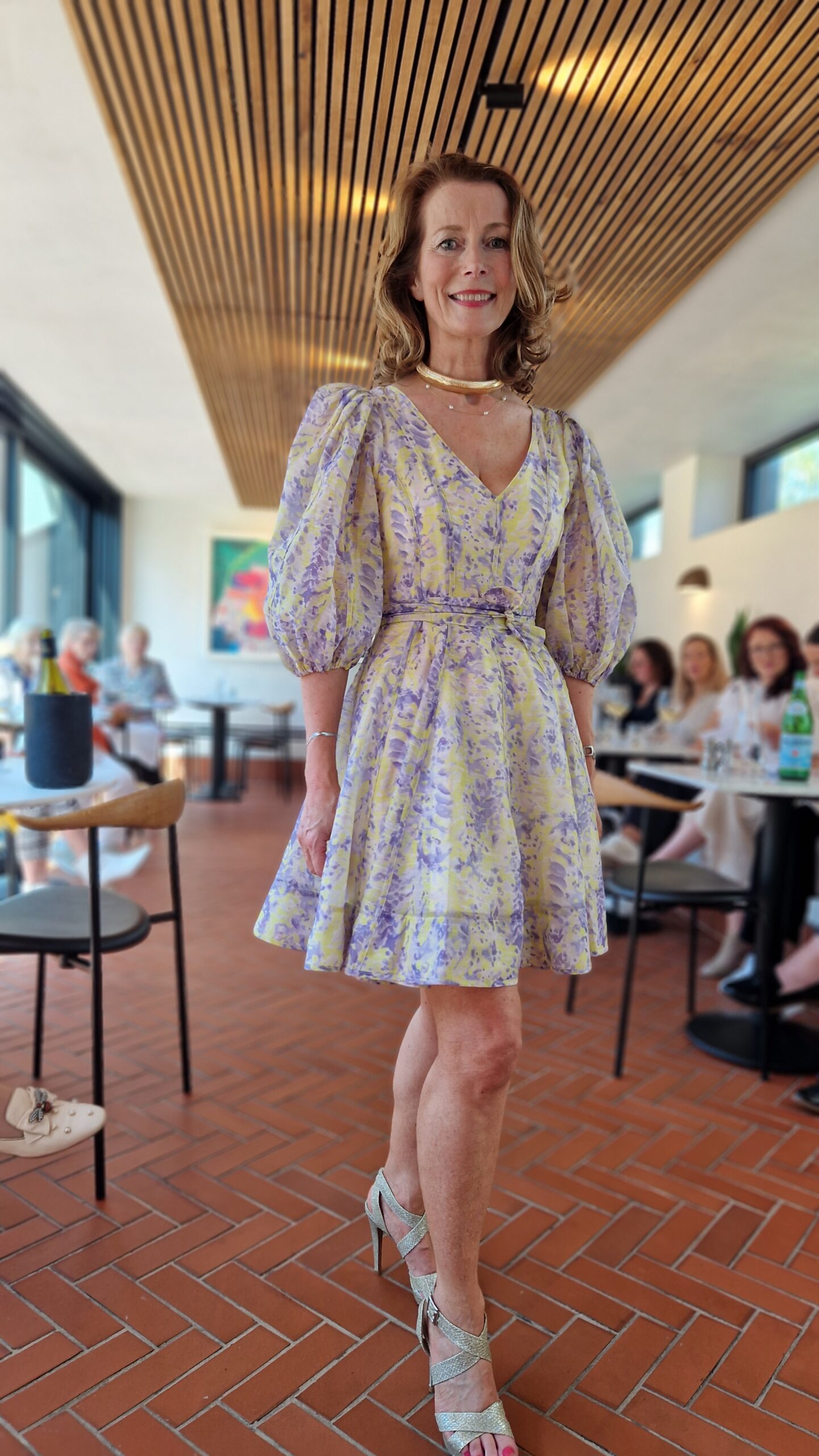 Lilac Lemon Printed Skater Dress Si Jolie