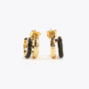 Double Hoop Earrings Gold & Black