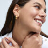 Double Hoop Earrings Gold & Black - Image 5