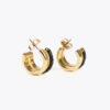 Double Hoop Earrings Gold & Black - Image 4