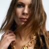 Chunky Gold Beatle Necklace