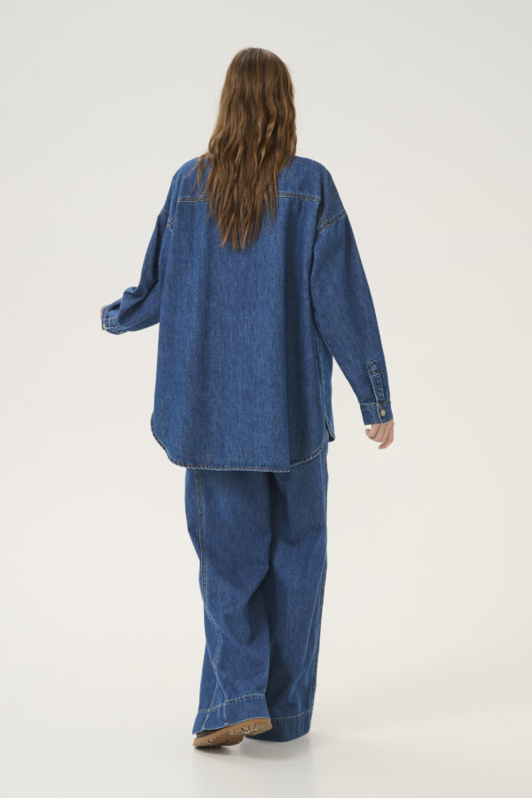 Mid Blue Denim Over-Sized Shirt - Image 4