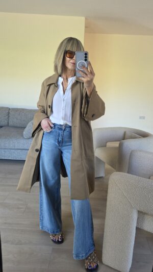 Camel Over-Sized Cocoon Trench Coat