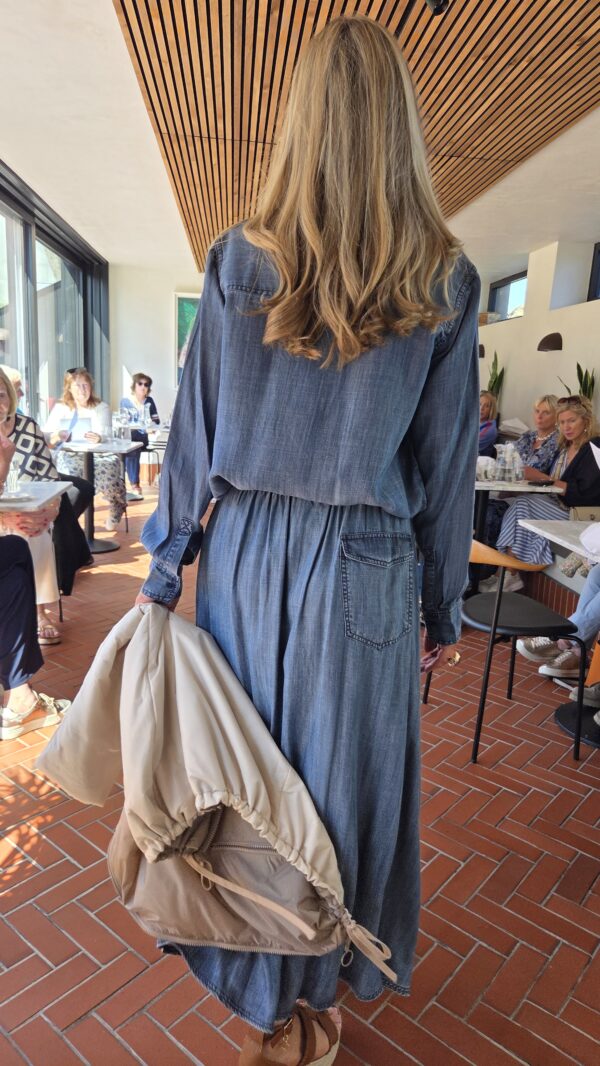 Denim Mid Wash Tencel Maxi Skirt - Image 7