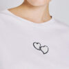 White T-Shirt with Beaded Lovehearts and Back Slogan 'Love is the Beginning' - Image 2