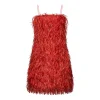 Orange Short Dress with Orange & Gold Fringing - Image 2