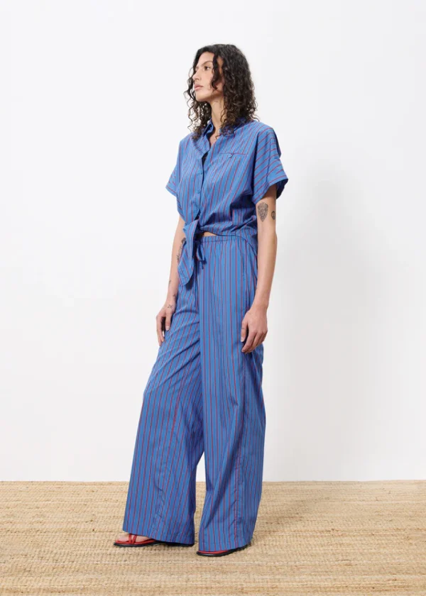 Blue & Red Striped Short-Sleeved Shirt - Image 2