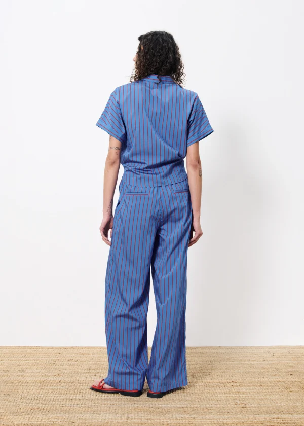 Blue & Red Striped Short-Sleeved Shirt - Image 5