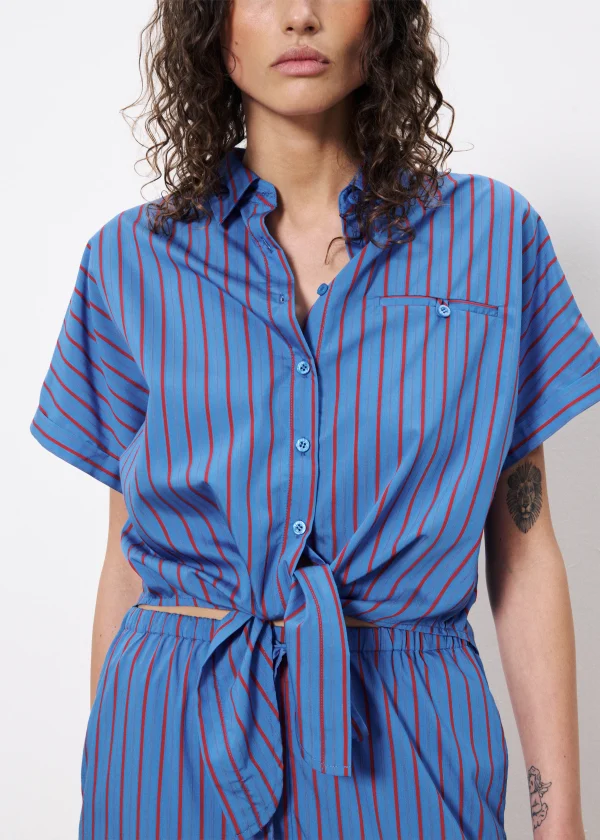 Blue & Red Striped Short-Sleeved Shirt - Image 6