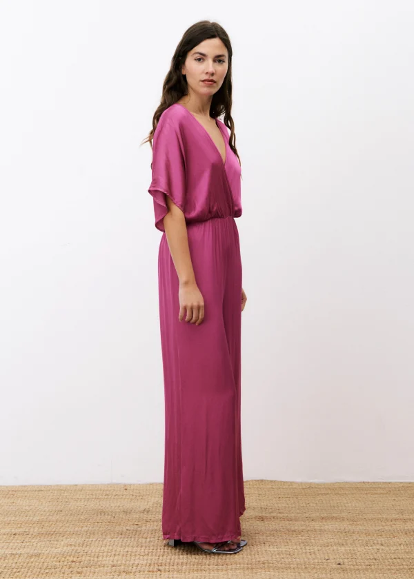Fuchsia Silky Wide-Leg Jumpsuit - Image 2