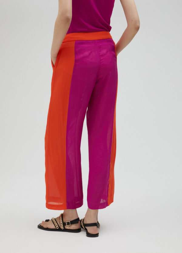 Fuchsia & Orange Side-Stripe Ankle-Grazer Trousers - Image 4