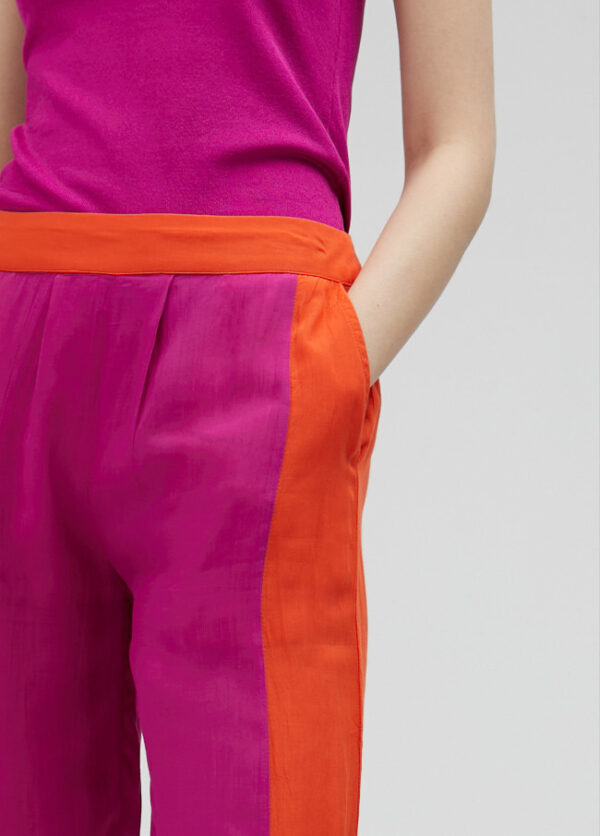 Fuchsia & Orange Side-Stripe Ankle-Grazer Trousers - Image 6