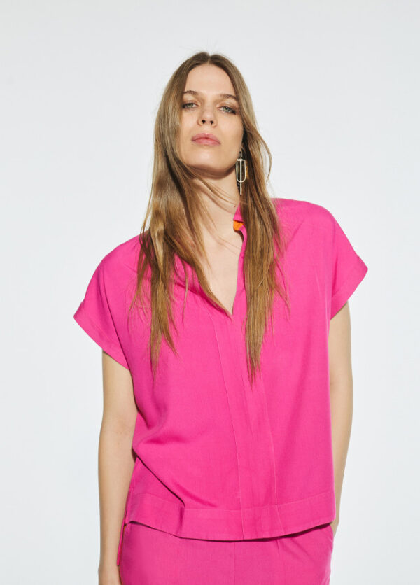Fuchsia & Orange Short-Sleeved Top - Image 2