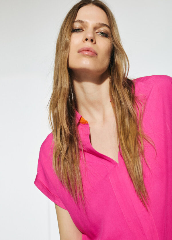 Fuchsia & Orange Short-Sleeved Top - Image 5