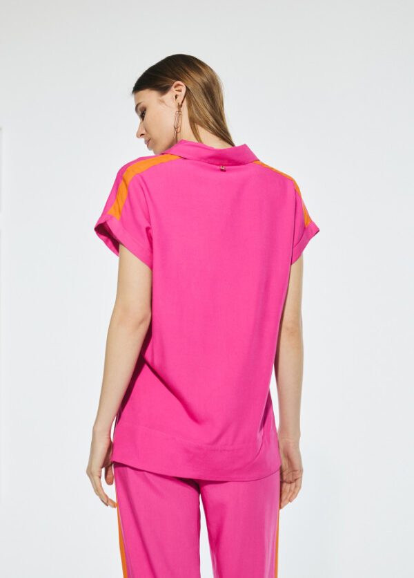 Fuchsia & Orange Short-Sleeved Top - Image 4
