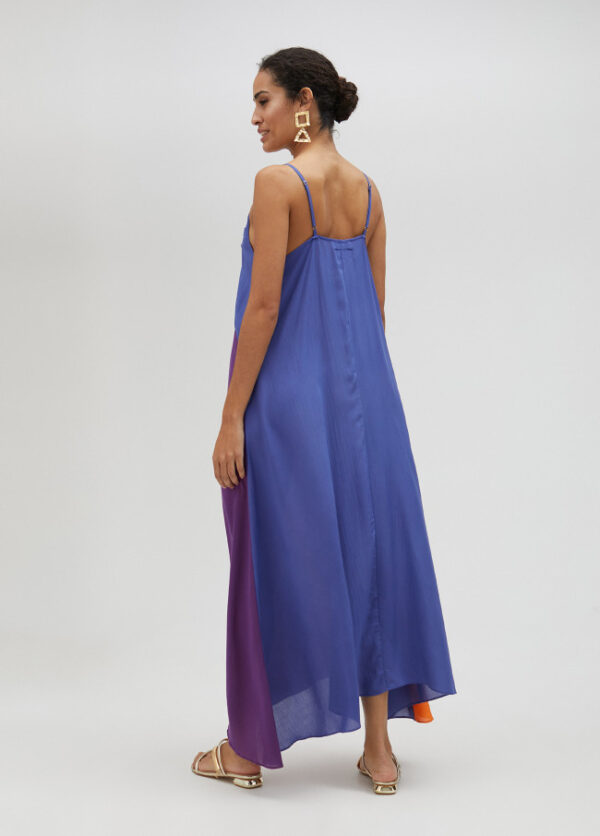 Blue, Purple & Orange Strappy Maxi Sundress with Embroidery & Beading - Image 5