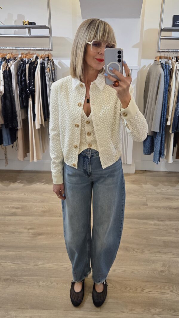 Ivory San Gallo Lace Waistcoat - Image 4