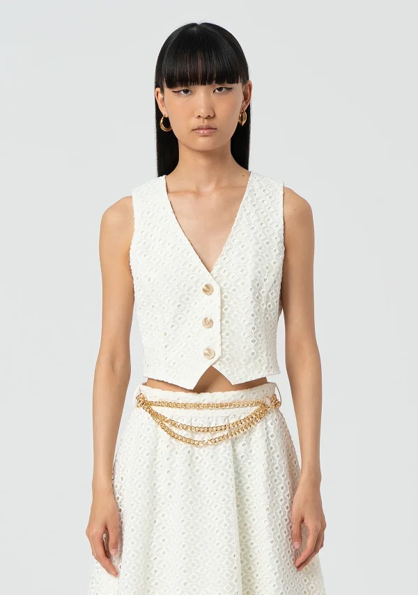 Ivory San Gallo Lace Waistcoat - Image 6