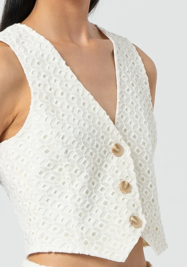 Ivory San Gallo Lace Waistcoat - Image 5