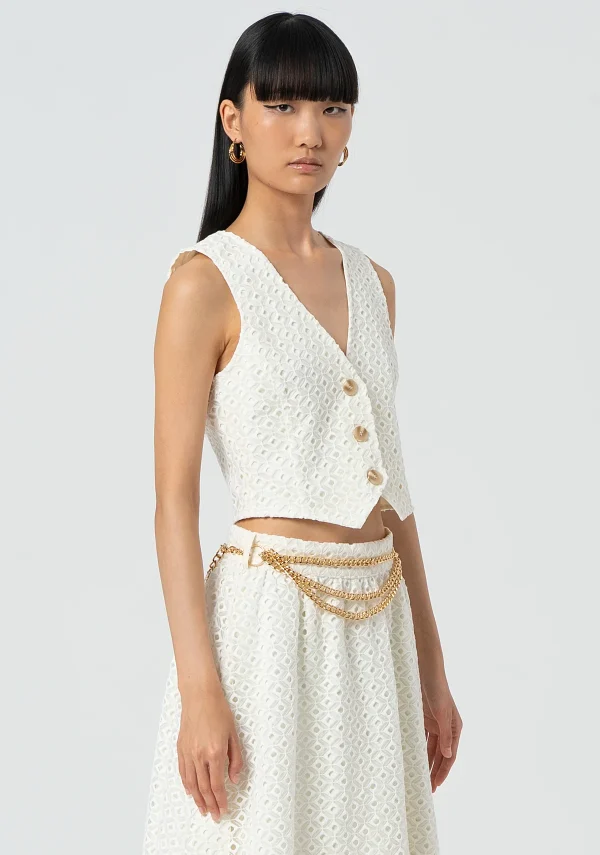 Ivory San Gallo Lace Waistcoat - Image 7