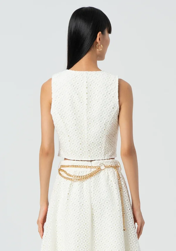 Ivory San Gallo Lace Waistcoat - Image 8