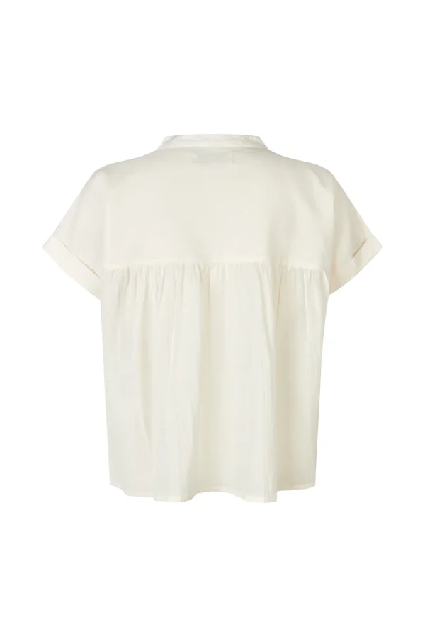 Vanilla Short Sleeved Shirt with Chocolate Embroidery - Image 4