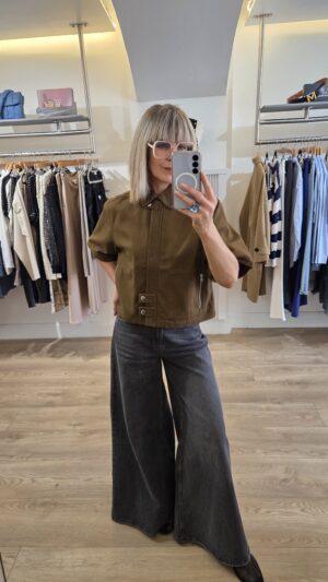 Grey Dark Retro Wash Super Wide-Leg Jeans
