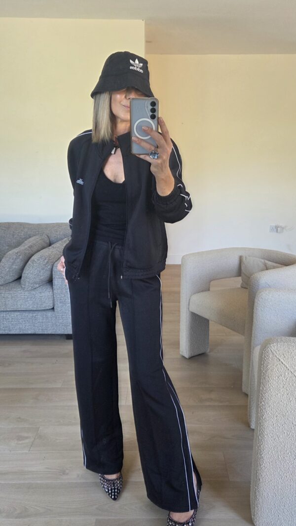 Black Track Jacket with White Piping - Image 6