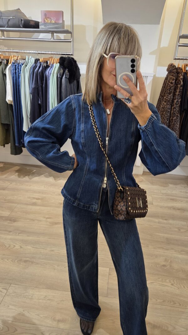Jeans Mid-Rise, Wide-Leg & Dark Wash - Image 2