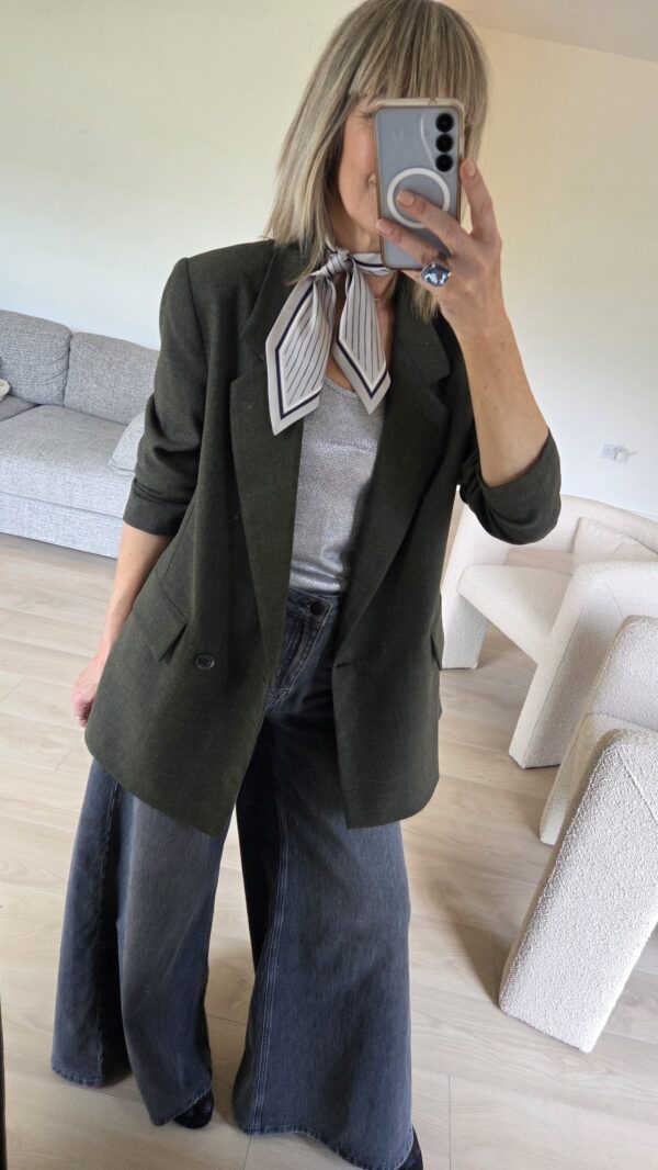 Military Green Over-Sized Longline Blazer - Image 8