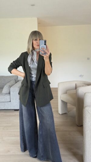 Military Green Over-Sized Longline Blazer