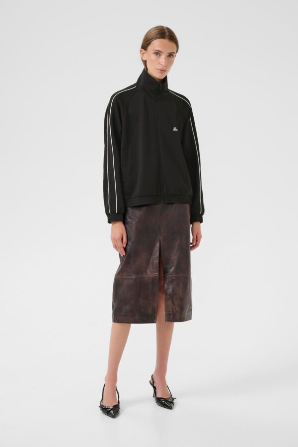 Black Track Jacket with White Piping - Image 4