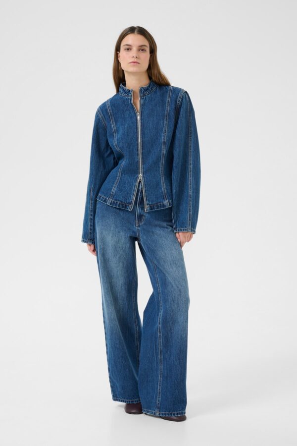 Jeans Mid-Rise, Wide-Leg & Dark Wash - Image 5