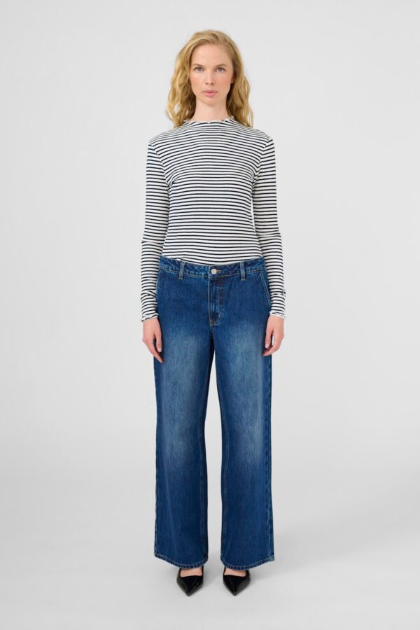 Jeans Mid-Rise, Wide-Leg & Dark Wash - Image 4