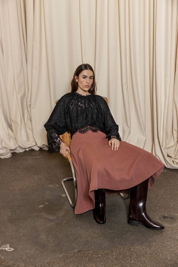 Black Lace Cape Blouse - Image 7