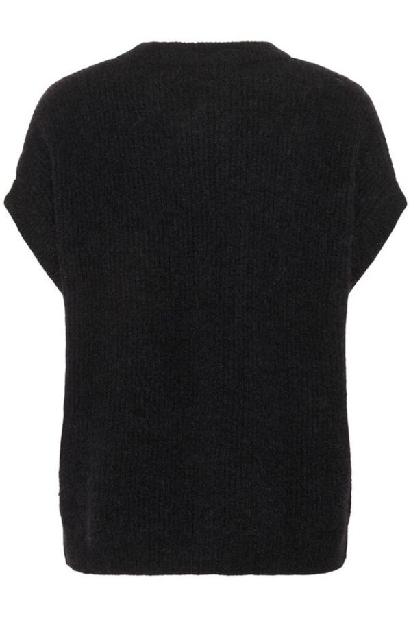 Black Sleeveless Mohair Cardigan - Image 6