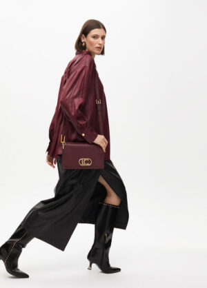 Burgundy Wetlook Shirt