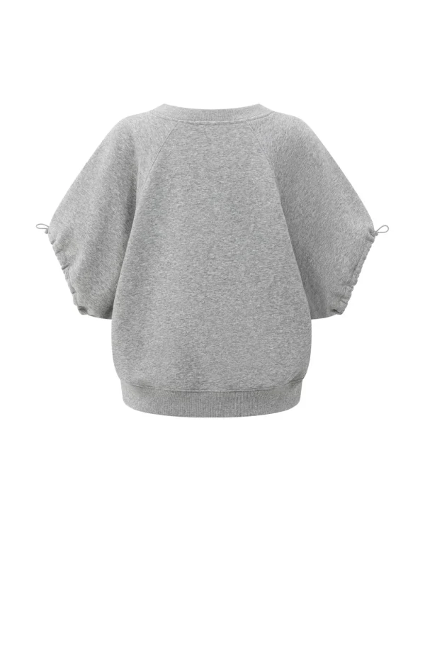 Grey Melange Short-Sleeved Sweatshirt - Image 6