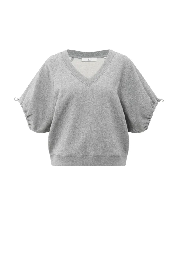 Grey Melange Short-Sleeved Sweatshirt - Image 5