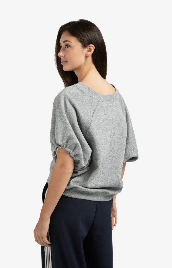 Grey Melange Short-Sleeved Sweatshirt - Image 3