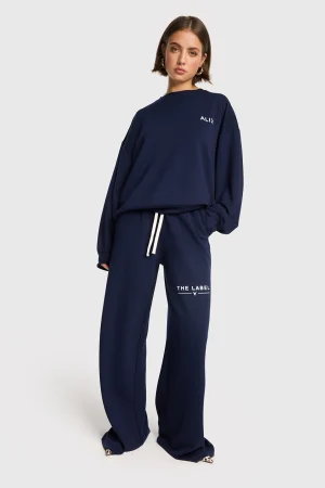 Navy Scuba Trousers with Logo